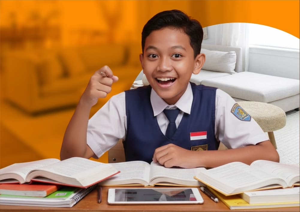 Siswa belajar les privat SD SMP SMA di Indonesia