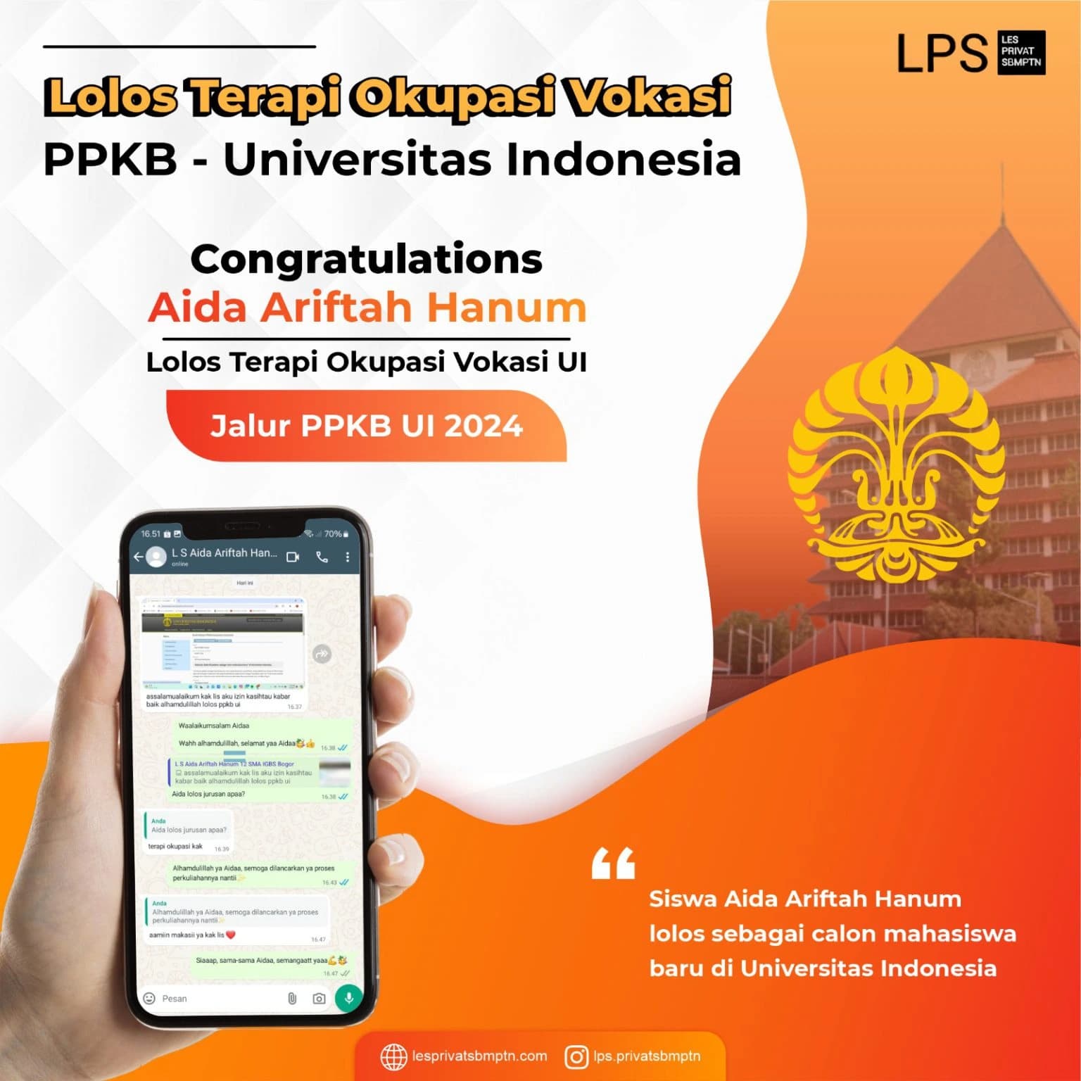 Kisah Sukses Aida Arifta Hanum lolos PPKB UI 2024