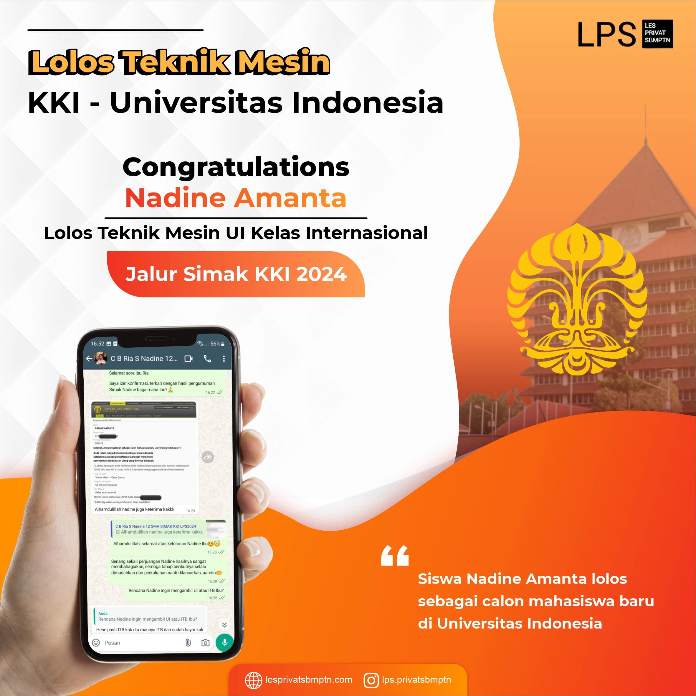 Kisah Sukses Nadine Amanta lolos Simak KKI 2024